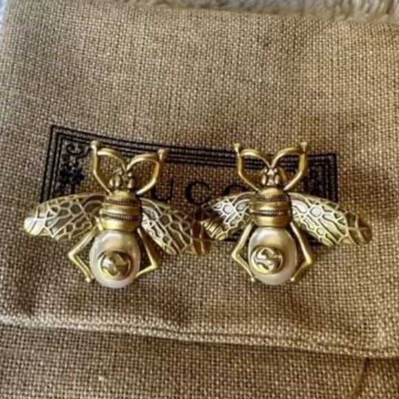 New Gucci bee earrings with box and bag - Picture 1 of 4